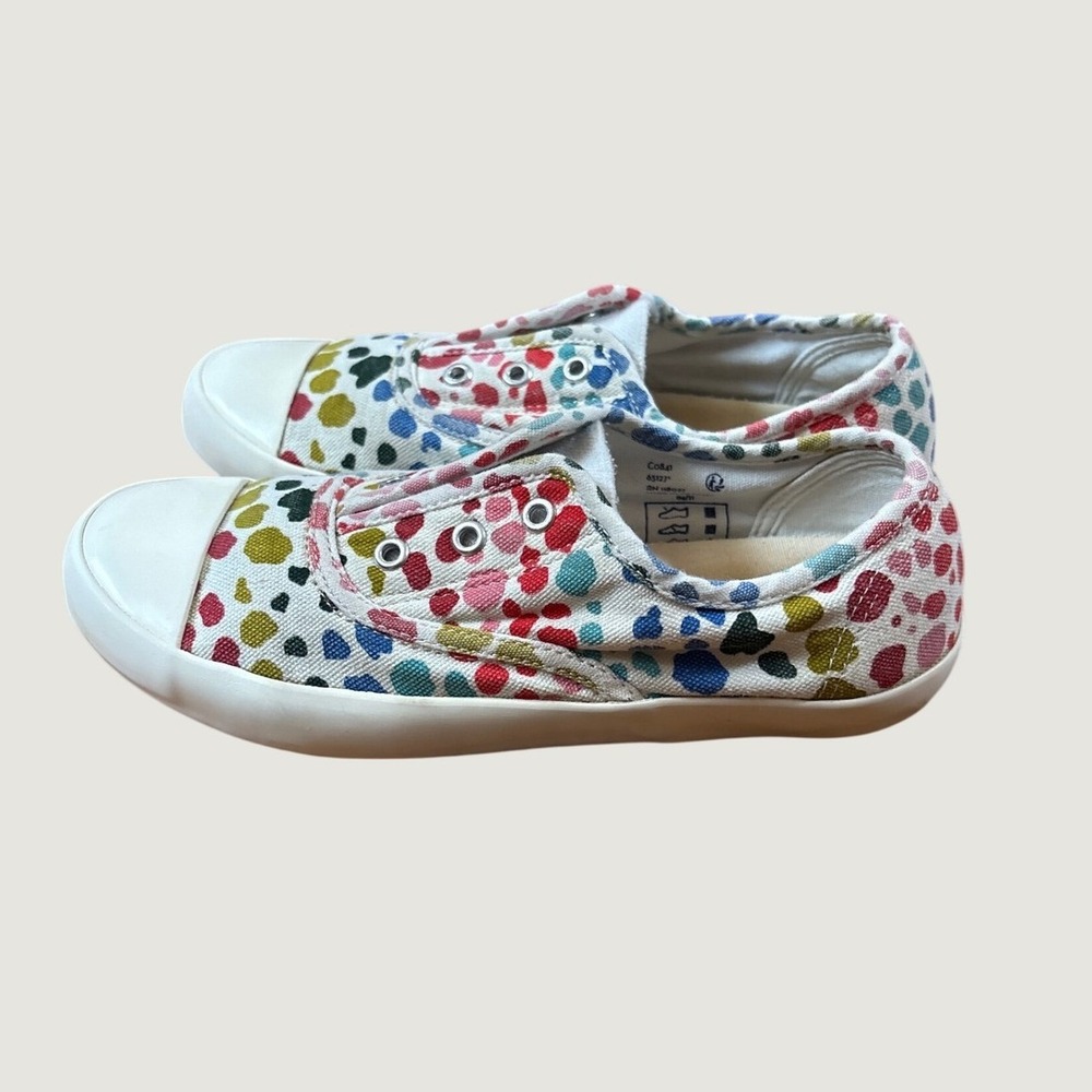 Mini Boden Polka Dot Sneakers Girls Multi Color Canvas Slip On SIZE 35/3